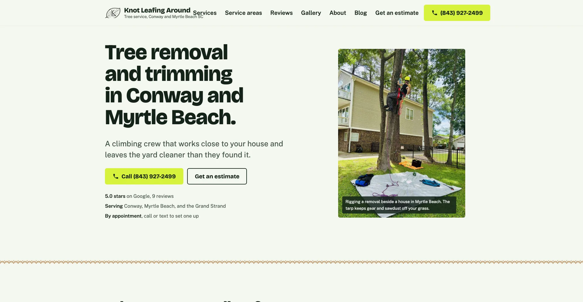 Knot Leafing Around website on desktop